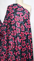 Artlux ~ 'Peony Pop - Pink & Black' Luxury Cotton Lawn ~ Made in Italy